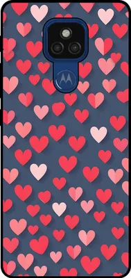 Obrázok produktu pre Smartphonica Puzdro na telefón vhodné pre Motorola Moto E7 Plus / Moto G9 Play s potlačou ružových a červených srdiečok - TPU zadný kryt Puzdro s ružovým a červeným srdiečkovým dizajnom