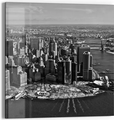 Produktbild von DEQORI Glasbild Echtglas 50x50 cm 'New Yorker Schatten' Wandbild Bild modern Deko
