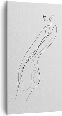 Produktbild von Bild auf Leinwand - Leinwandbild - Einteilig - Kontur Frau Minimalismus - 55x100cm - Wand Bild - Wanddeko - Wandbilder - Leinwanddruck - Bilder - Wanddekoration - Leinwand bilder - PA55x100-4242