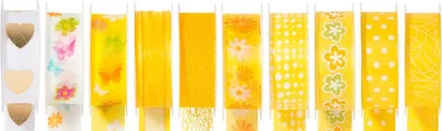 Produktbild von 10x Geschenkband 25 mm x 2 m Woc Yellow gelb