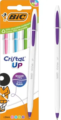 Image de BIC Cristal Up Mix FUN stylos, boîte de 4