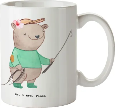 Produktbild von Mr. & Mrs. Panda Bedruckte Tasse Reitlehrerin Herz - Weiß - Geschenk, haferl, Keramiktasse, Pott, Kaffeebecher, mit Spruch