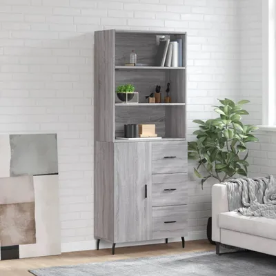 Obrázek produktu pro vidaXL Highboard Grey Sonoma 69,5x34x180 cm výrobek ze dřeva