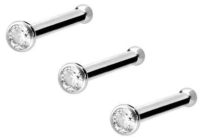Produktbild von Nasenpiercing, Nasenstecker 3er Set Chirurgenstahl Nasenstecker Pin KRISTALL