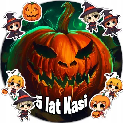 Zdjęcie produktu dla Opłatek Na Tort 20Cm - Halloween Dekoracja Urodzinowa + Imię 15Cm 18Cm