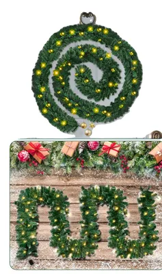 Image de Guirlandes de Noël, 10 mètres de long, avec des pommes de pin et des baies, 10 m, 100 LED