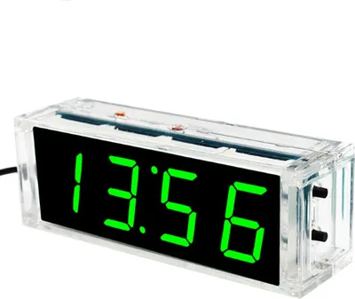 Zdjęcie produktu dla Kompaktowy 4-cyfrowy cyfrowy zegar LED DIY, sterowanie oświetleniem, temperatura, data, godzina, wyświetlacz z przezroczystą obudową