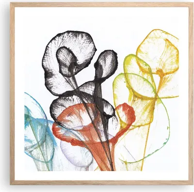 Produktbild von Gerahmtes Poster - Rahmen in heller Eiche - Blumen Abstraktion Surrealismus - 60x60 cm - Wand Bild - Wanddeko - Wandbilder - Kunstposter - Wandposter - Bilderrahmen - Bilder - P2NAC60x60-4444