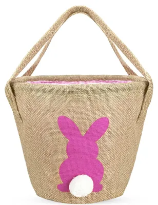 Osterkorb aus Jute für Kinder, Eiersuche, 35x25x12 cm