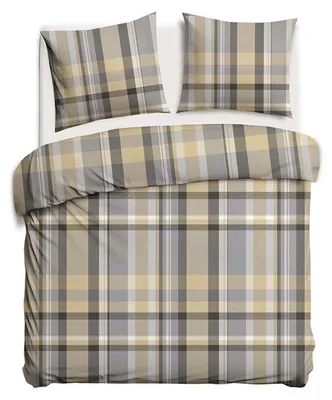 Produktbild von Bettwäsche, Satin-Bettwäsche, Hochwertig 200x220 1565-1 Grau-beige Karos