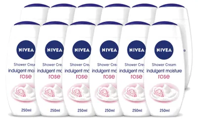 Produktbild von 12 x NIVEA Indulgent Moisture Rose Duschcreme - 250 ml - Vorteilspackung - 12 Stücke