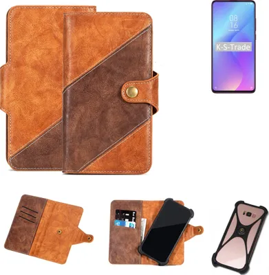 Produktbild von K-S-Trade Handyhülle Schutzhülle Bookstyle Case Wallet-Case kompatibel mit Xiaomi Mi 9T Cover Klapphülle Kantenschutz Smartphone dunkelbraun braun