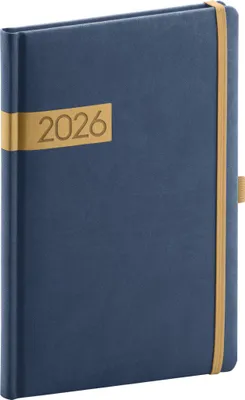 Zdjęcie produktu dla Kalendarz tygodniowy Twill 2026 niebiesko-złoty