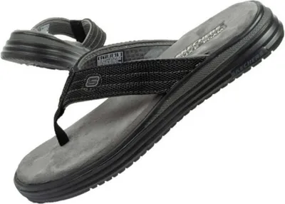 Zdjęcie produktu dla Japonki sportowe męskie Skechers Proven klapki na lato czarne (204577BLK)