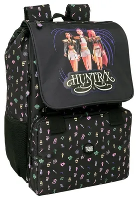 Image de Sac à dos Safta K-pop Demon Hunters, extensible, 17,50 litres, couleur noire. Pour enfants, couleur noire, taille unique