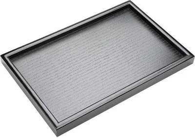 Produktbild von Ibenzoa® Robustes Serviertablett aus Esche, rechteckig, schwarz, 30 x 20 x 2 cm – rutschfeste Oberfläche, ideal für Küche & Restaurant