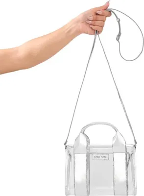 Zdjęcie produktu dla Case-Mate Micro Tote Bag - Wodoodporna torba na ramię (Silver Chrome/Clear)