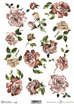 Produktbild von ITD Reispapier Decoupage Bastelpapier, Rosen R0120