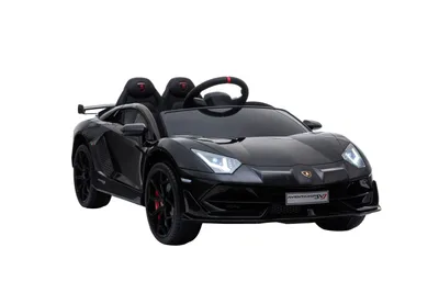 Obrázek produktu pro Elektromobil Lamborghini Aventador SVJ s černými koženými sedadly, dětský vozík s MP3 přehrávačem, kožené potahy EVA, 2,4 GHz