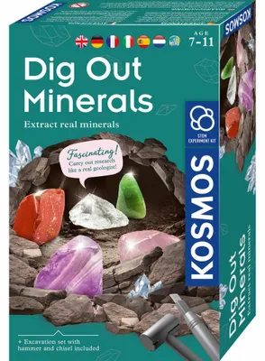 Immagine prodotto di KOSMOS Dig Out Minerals INT, Experimentierkasten, Experimentierset, Experimente, ab 7 Jahren, 617202
