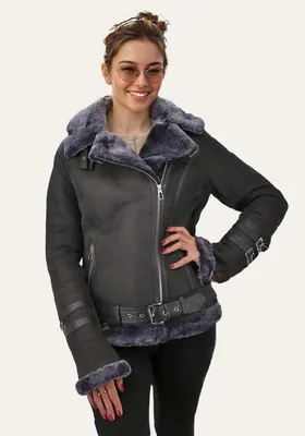 Produktbild von Lammfelljacke Melli Beese Grau - Größe: XS