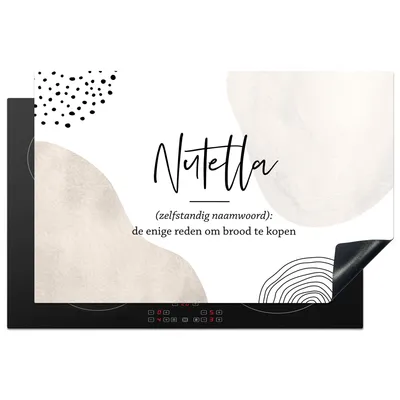 Produktbild von KitchenYeah© Herdabdeckplatte Nutella - Sprichwörter - Zitate - Nutella Definition - Wörterbuch , 81x52cm, Küche Deko, Glaskeramikkochfeld Herdabdeckung, Abdeckplatte fùr Kochfeld