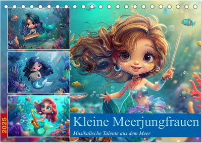Produktbild von Kleine Meerjungfrauen (Tischkalender 2025 DIN A5 quer), CALVENDO Monatskalender
