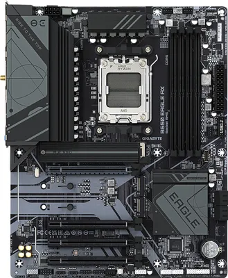 Produktbild von Gigabyte B650 EAGLE AX - Motherboard - ATX - Socket AM5 - AMD B650 Chipsatz - USB-C 3.2 Gen 1, USB 3.2 Gen 2, USB 3.2 Gen 1 - Gigabit LAN - Onboard-Grafik (CPU erforderlich)