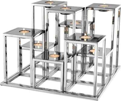 Produktbild von Casa Padrino Luxus Edelstahl Teelichthalter - Designer Hoteleinrichtung