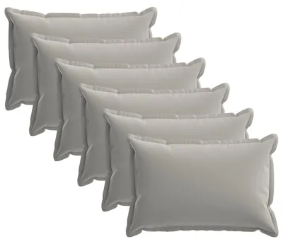 Image de vidaXL, housses de coussin, 6 pièces, HOUTEN, gris, 40 x 60 cm, polyester