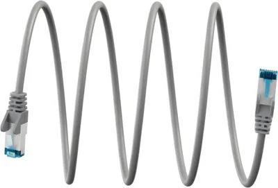 Immagine prodotto di Cavo patch CAT 6A ultraflessibile S/FTP (PiMF), grigio, 15 m - conduttore in rame (CU), guaina del cavo in TPE priva di alogeni (LSZH)