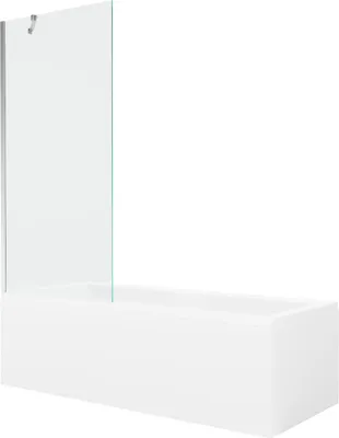 Produktbild von Mexen Cubik rechteckige Badewanne 160 x 70 cm mit Verkleidung und 1-flügliger Duschabtrennung 80 cm, transparent, chrom - 550316