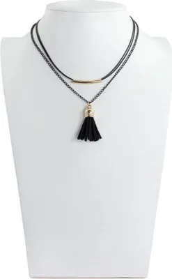 Produktbild von Oblique Unique Damen Hals Kette Halsband Punk Collier Choker schwarz gold - Plüsch Anhänger