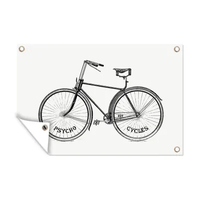 Obrázok produktu pre MuchoWow® Vonkajší plagát - Záhradná dekorácia ochrana súkromia - Záhradné plagáty pre záhradu - Retro - bicykel - sedlo - 80x120x0.2cm