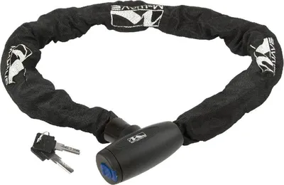 Produktbild von M Wave Kettenschloss mit Schlüssel Fahrrad Schloss Kette mit Textilüberzug