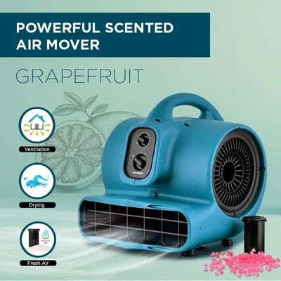 Immagine prodotto di Spostafoglie e ventilatore con 3 velocità, timer e motore a induzione, ideali per pavimenti e lavori di asciugatura