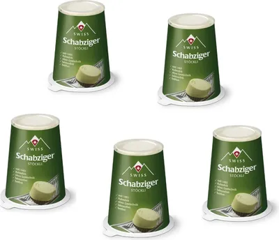 Produktbild von Swiss Schabziger Stöckli fettarmer Käse Schweizer Reibekäse 5x100g KÜHLVERSAND MIT KÜHLBOX