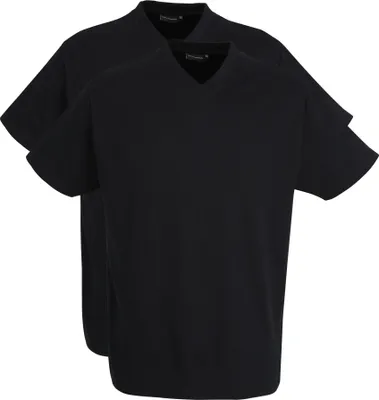 Produktbild von GÖTZBURG Herren T-Shirt, kurzarm, Baumwolle, Jersey, schwarz, uni, 2er Pack Größe: 6XL