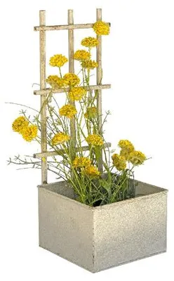 Produktbild von Graue Metall-Pflanzgefäß, 18x19 x 45 cm (Höhe)