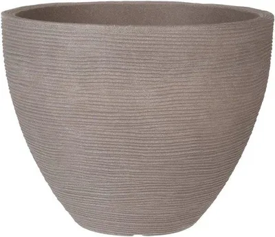 Productafbeelding van Bloempot Ribbeldesign 39,5 x 31 cm - Kunststof Rond voor Binnen en Buiten in Antraciet