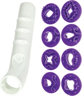 Produktbild von Fondant-Präge-Set Tortendeko Modellierwerkzeug 3D 8 verschiedene Stempel + Griff