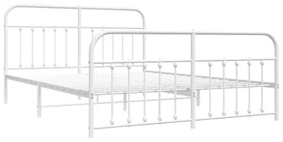 Obrázek produktu pro vidaXL Postel s čelem a nohou kovová bílá 183x213 cm