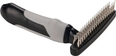 Immagine prodotto di Beeztees Currycomb Rotating Double Prongs - Toelettatura per cani - Nero/Grigio - 16,5x10,5x3 cm