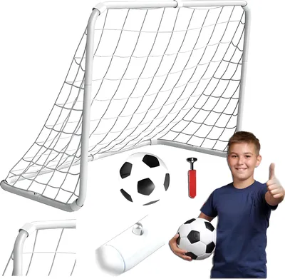 Produktbild von STABILES METALL-FUSSBALLTOR Trainings-FUSSBALLSET + BALL