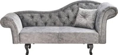 Produktbild von BELIANI Chaiselongue Grau Samtstoff Rechtsseitig Gesteppt mit Kissen Chesterfield Stil Retro-Design Relaxliege für Wohnzimmer Schlafzimmer Indoor