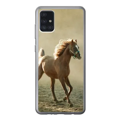 Produktbild von MuchoWow® Handyhülle Schutzhülle Hülle für Samsung Galaxy A52 5G Pferd - Sand - Nebel Silikon Softcase Handy Hülle - Umschlag