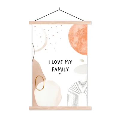 Produktbild von MuchoWow® Textilposter Zitate - Ich liebe meine Familie - Sprichwörter 40x60 cm mit holzfarbenen Rahmen - Poster