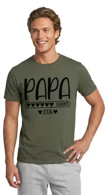 Produktbild von Spreadshirt Papa 2026 loading Männer T-Shirt, 3XL, Militärgrün