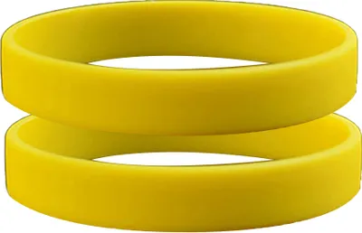 Produktbild von 2 Stück Herren Damen Silikon-Armbänder, einfarbig, Sport-Armband, Armreif, Geschenk-Gelb