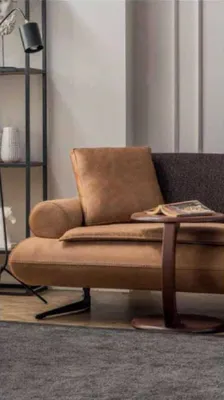 Produktbild von Zweisitzer Sofa 3 Sitzer Sofas Braun Kunstleder Wohnzimmer Luxus Sitz